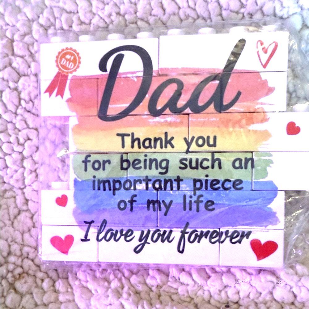 Colorful 'Dad' Decorative plaque Lego